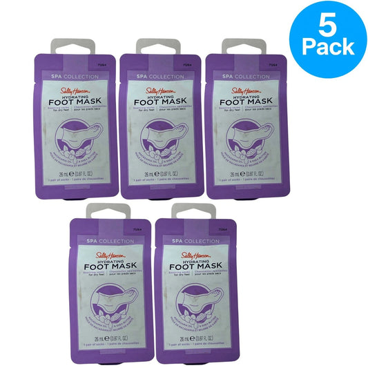 Sally Hansen Hydrating Foot Mask 0.87 Oz 5 Pack New