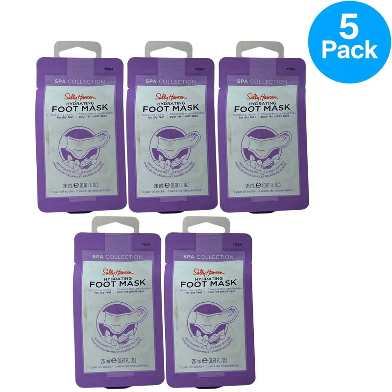 Sally Hansen Hydrating Foot Mask 0.87 Oz 5 Pack New