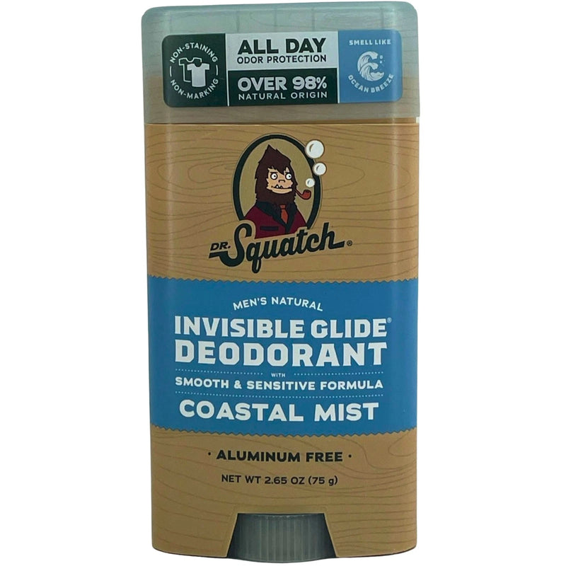 Dr. Squatch Men's Natural Invisible Glide Deodorant Coastal Mist Ocean Breeze