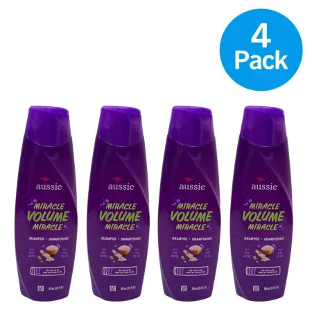 Aussie Miracle Volume Shampoo with Rice Water 12.1 fl oz 4-Pack New