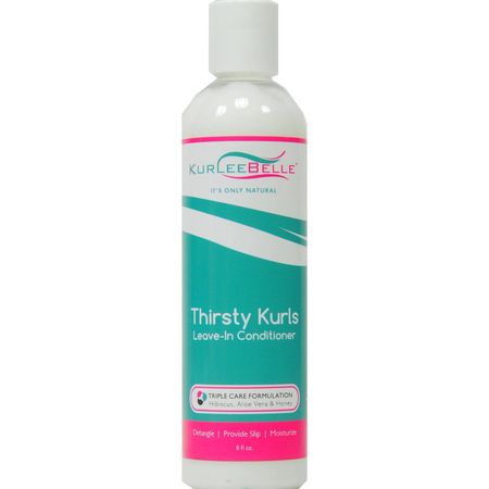 Kurlee Belle Thirsty Kurls Leave In Conditioner, 8 fl oz, Moisturizing, Detangling, All Hair Types