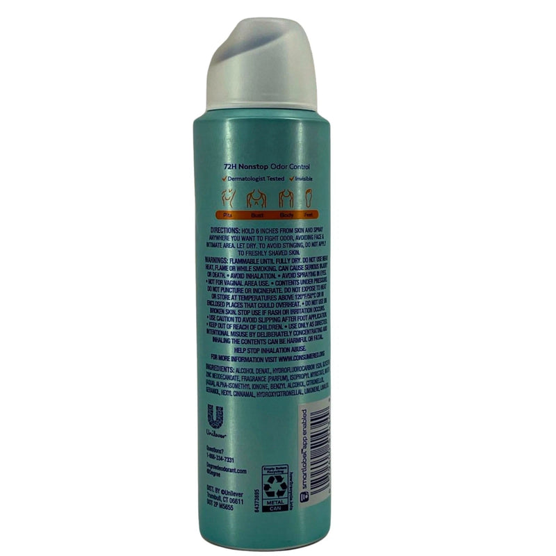 Degree Whole Body Deodorant Spray Fresh Citrus 4 OZ 2 Pack New