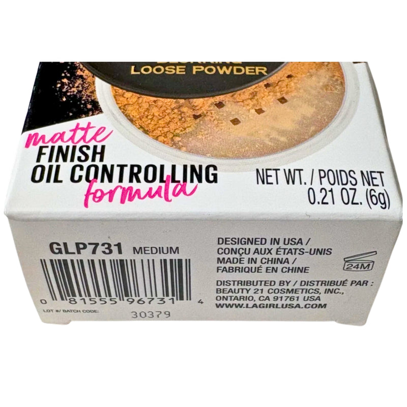 L.A. Girl Instant Finish Blurring Loose Powder, Medium GLP731 (1 Pack)