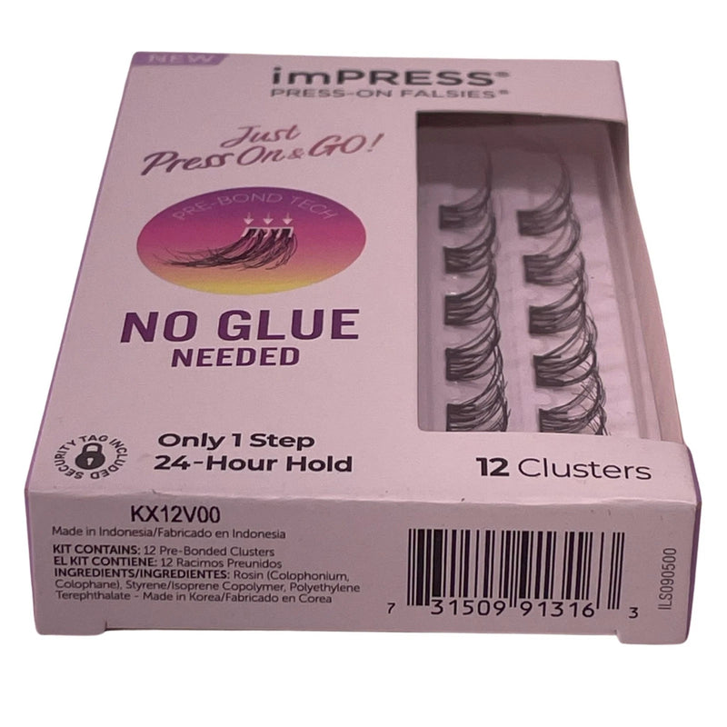 imPRESS Press-On Falsies Edgy Wispy No Glue Needed 12 Clusters 3 Pack