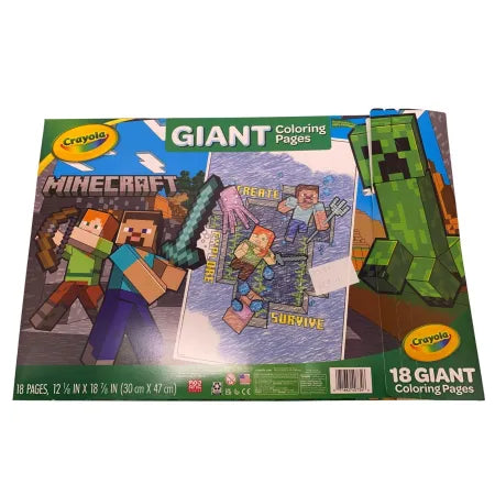 Crayola Minecraft Giant Coloring Pages Book 18 Pages Kids 3 Pack