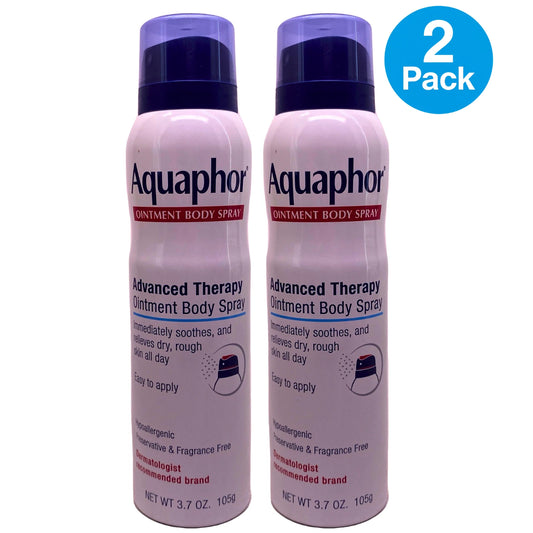 Aquaphor Ointment Body Spray Advanced Therapy Intensive Protectant 3.7 oz 2 Pack