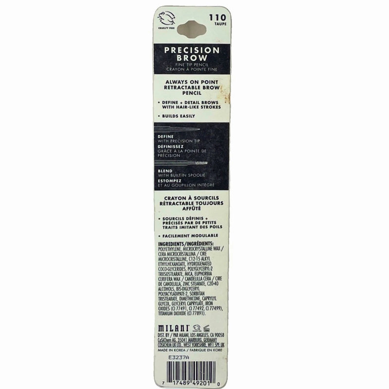 Milani Precision Brow Pencil 110 Taupe 3 Pack New