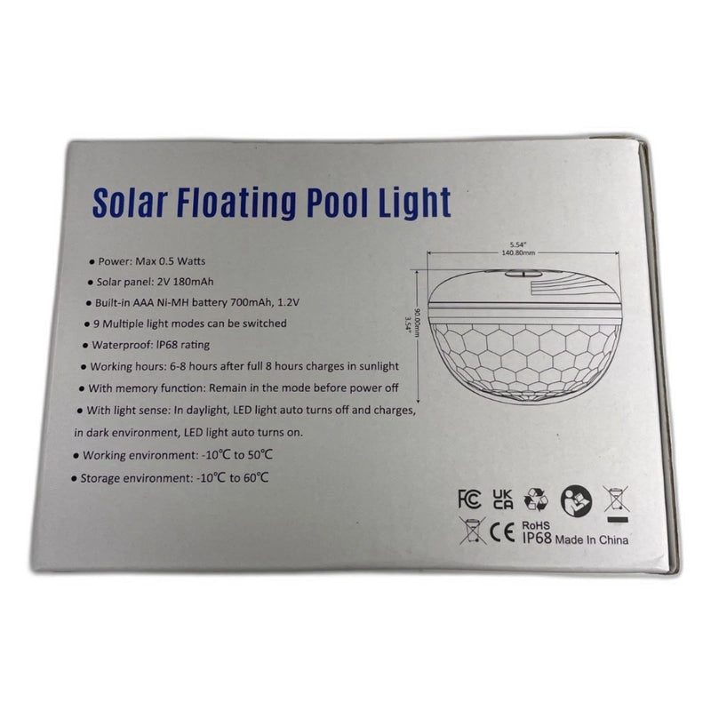 Pooldecor Floating Pool Lights Solar Powered LED White Outdoor Garden New
