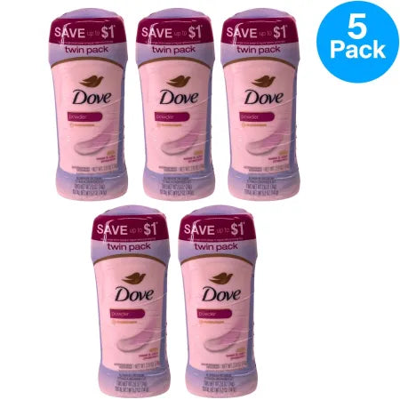 Dove Advanced Care Antiperspirant Deodorant Powder 2.6oz stick, 5 pack bundle
