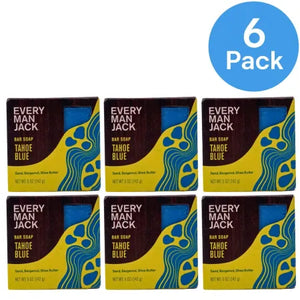 Every Man Jack Bar Soap Tahoe Blue Cold Plunge Exfoliating 5oz 6 Pack Set