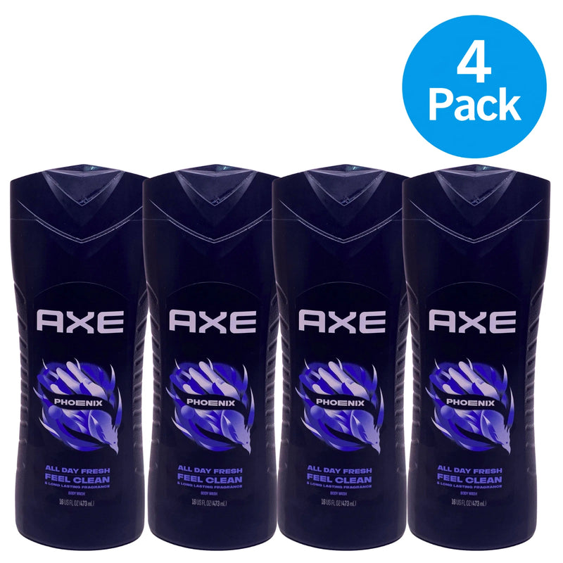 AXE Phoenix Body Wash Crushed Mint & Rosemary Scent 16 fl oz 4 Pack New
