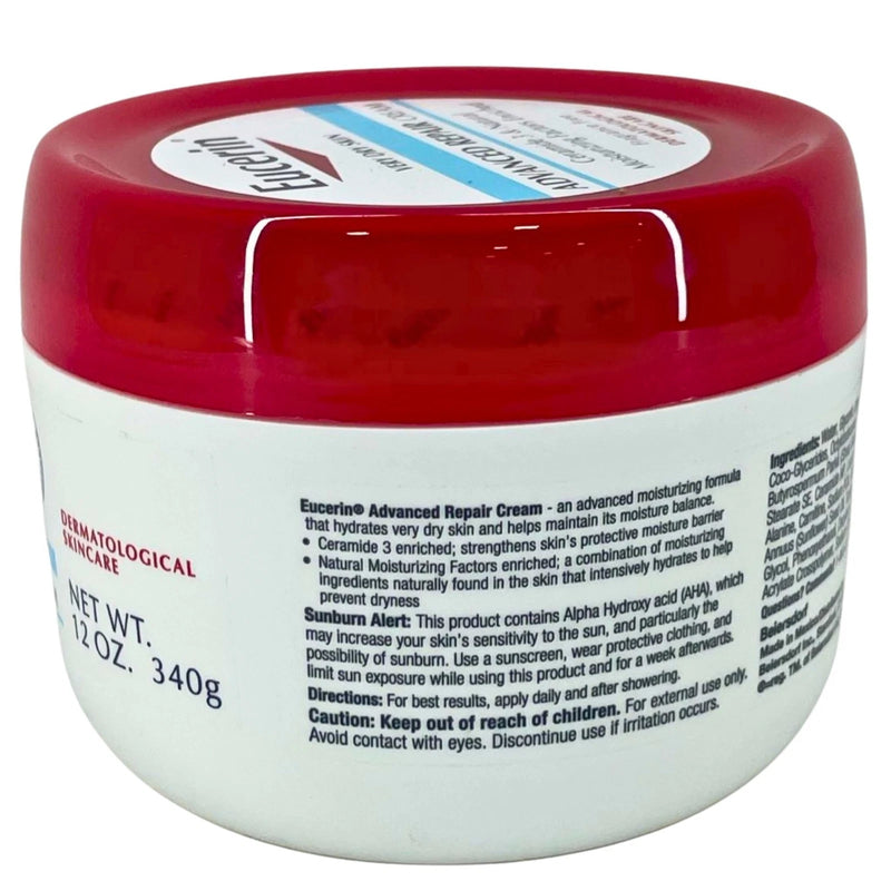 Eucerin Advanced Repair Cream Very Dry Skin 12oz 2 Pack New