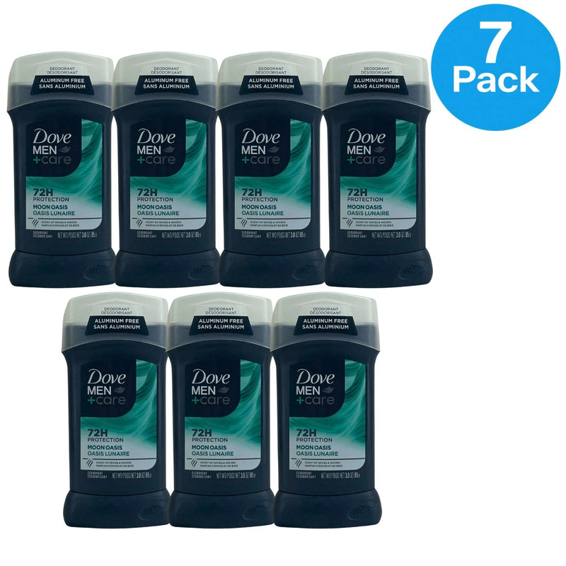 Dove Men+Care Aluminum Free Deodorant Stick Moon Oasis Spices & Woods 3.0 Oz 7 P