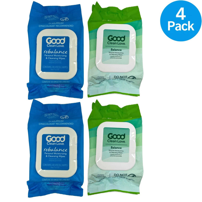 Good Clean Love Rebalance Personal Cleansing Wipes 30 Ct 4 Pack New