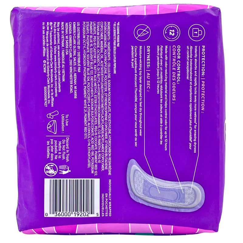 Poise Fresh Protection Incontinence Pads Light Absorbency Size 3 30 Count 2 Pack