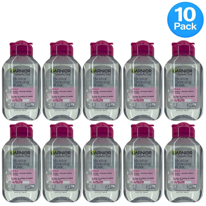 Garnier SkinActive Micellar Cleansing Water 3.4 Oz 10 Pack New