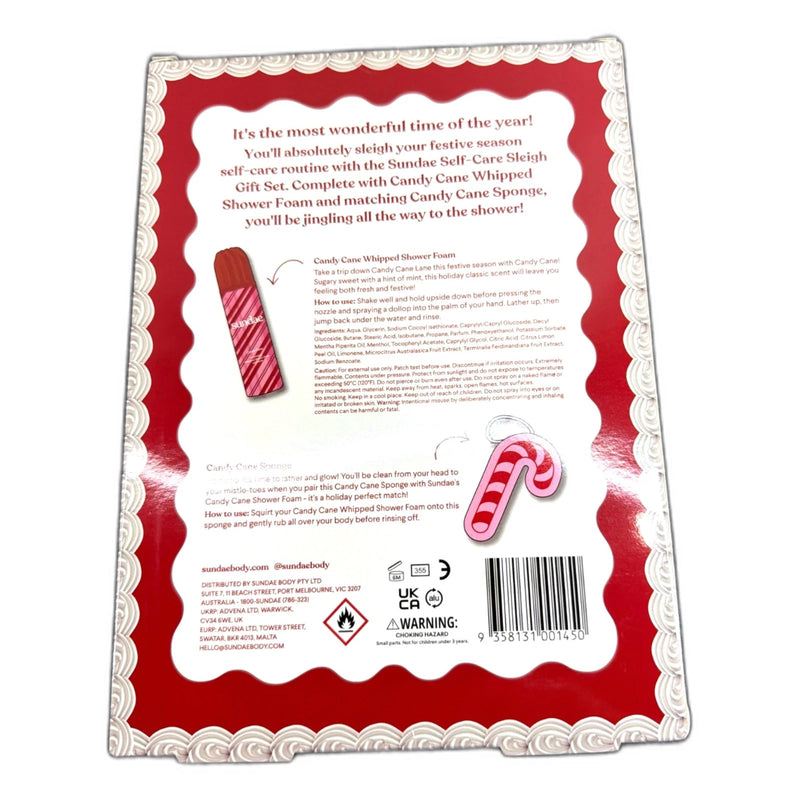 Sundae Self-Care Sleigh Gift Set Candy Cane Shower Foam Pack of 3 New