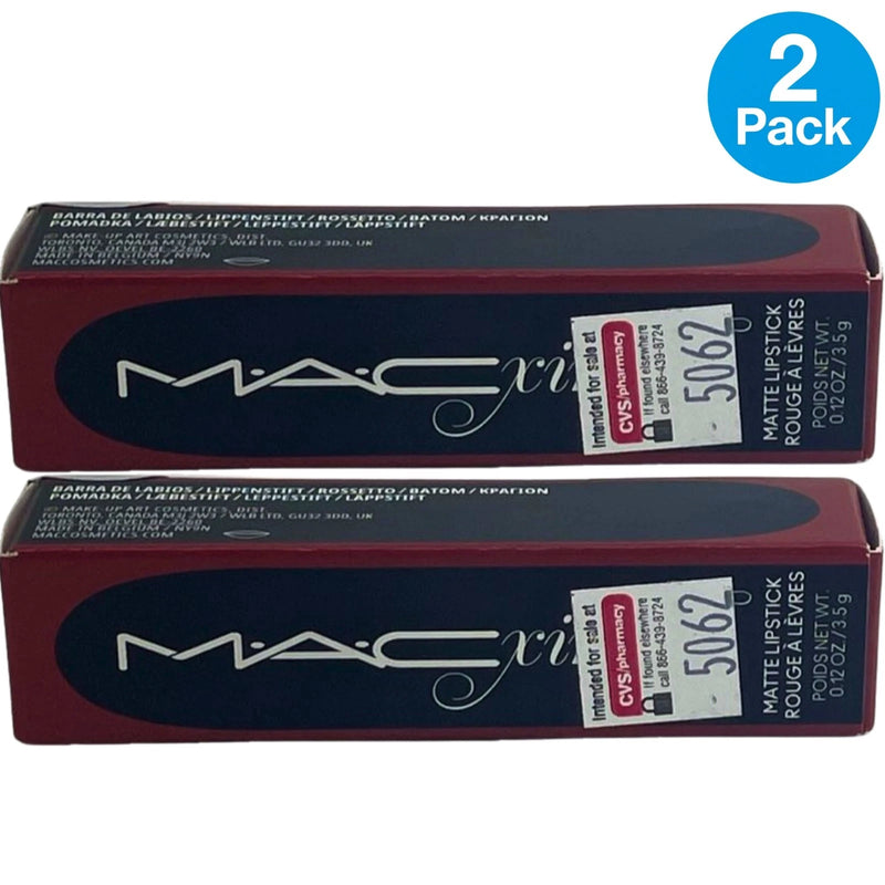 MAC Macximal Matte Lipstick 602 Chili Lip Color 0.12 oz 2 Pack New
