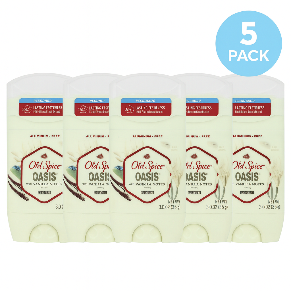 Old Spice Oasis Deodorant with Vanilla Notes 3oz 5 Pack New 1