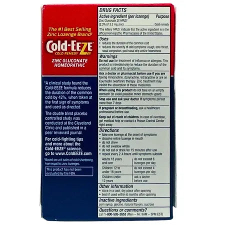 Cold-Eeze Cold Remedy Cherry Flavor 25 Lozenges – Zinc Gluconate – New 2