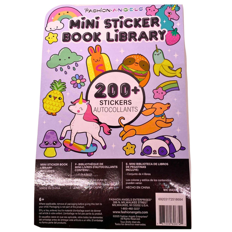 Fashion Angels Mini Sticker Book Library - 600+ Stickers Total - 3 Pack Set