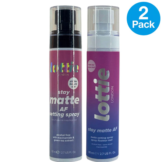 Lottie London Stay Matte AF Setting Spray Alcohol Free Niacinamide 2.7 oz 2 Pack