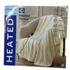 Sealy Heated Throw Silky Flannel 50x60 6 Heat Levels Cream New