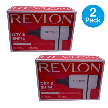 Revlon Dry & Shine Compact Hair Dryer 1875W 2 Pack New