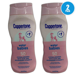 Coppertone Water Babies Sunscreen Lotion SPF 50 Water Exp 03/27 Pack of 2 New