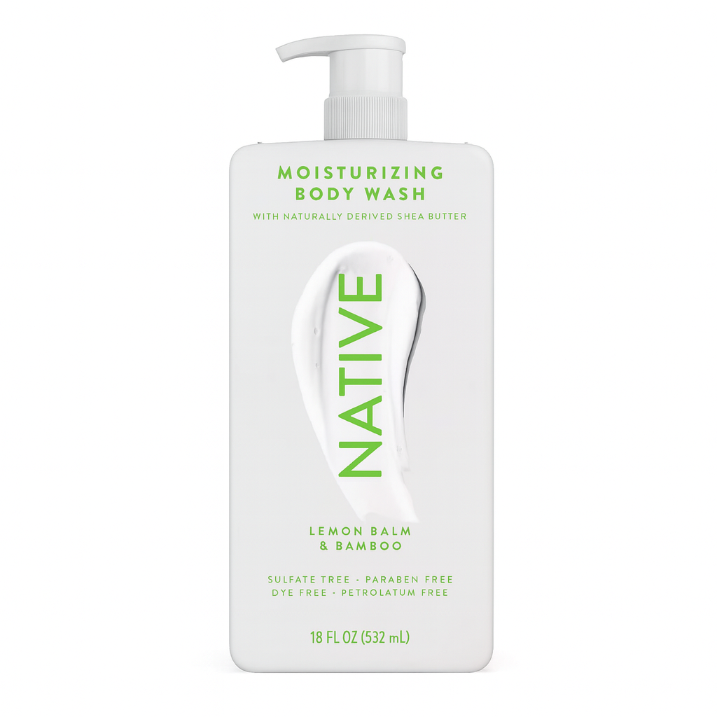 Native Moisturizing Body Wash Lemon Balm & Bamboo 18oz 1 Pack New