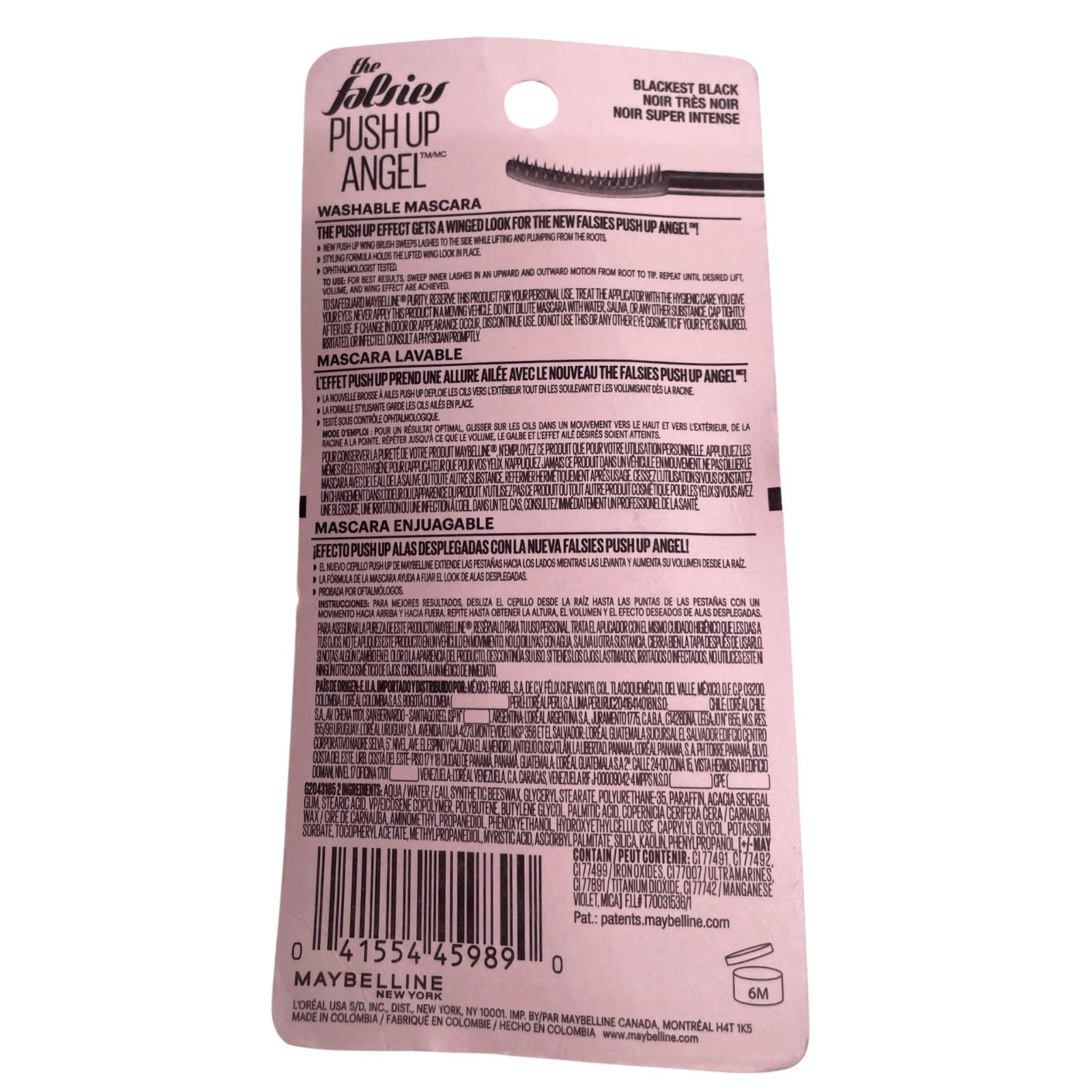 Maybelline Falsies Push Up Angel Mascara Blackest Black 3 Pack New