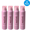 Native Coconut & Vanilla Deodorant Body Spray 3.5oz bottles in 4-pack bundle
