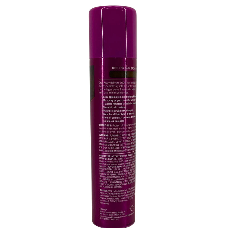 EVERPRO Gray Away Instant Root Cover Up Spray Dark Brown 2.5 OZ 4 Pack New