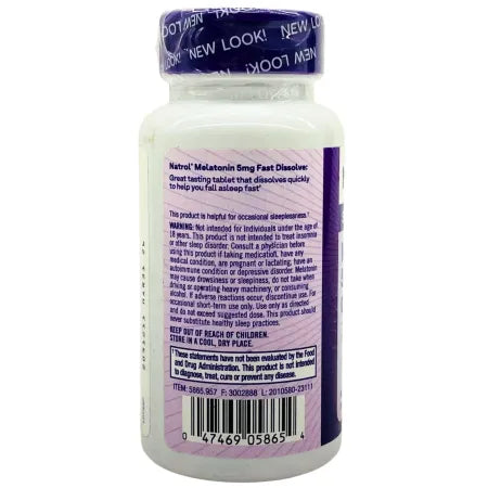 Natrol Melatonin 5mg 90 Tablets Strawberry – 3 Pack – New 3