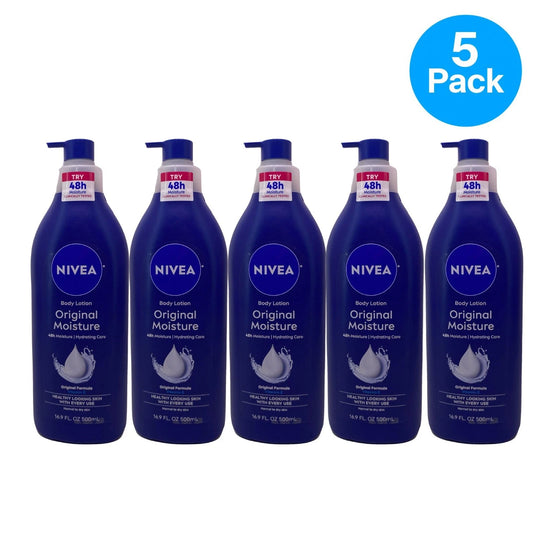 NIVEA Original Moisture Body Lotion 16.9 fl oz 5 Pack New