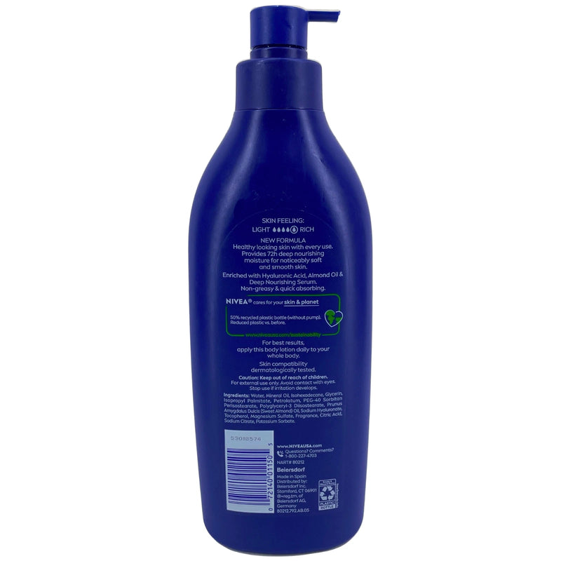NIVEA Essentially Enriched Body Lotion with Almond Oil 16.9 oz 3 Pack New
