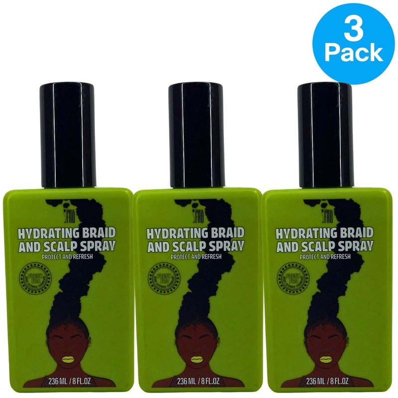 Pardon My Fro Hydrating Braid and Scalp Spray Protect Refresh 8 FL OZ 3 Pack New