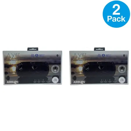 Airbuds AX67 Waterproof Wireless Bluetooth Speaker IP67 Rugged 2 Pack