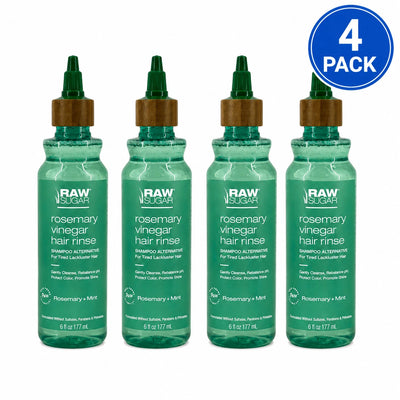 Raw Sugar rosemary vinegar hair rinse bottles for natural hair cleansing and shine