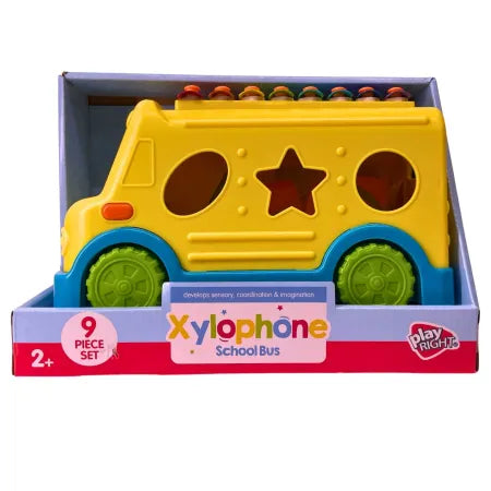 Play Right Xylophone School Bus 9-Piece Musical Shape Sorter Toy