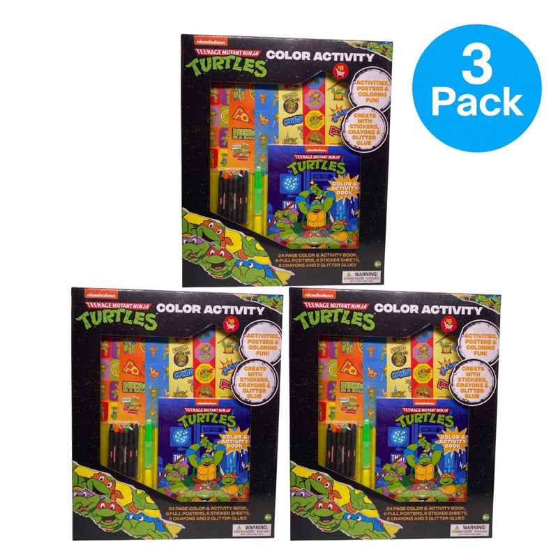 TMNT Color Activity Set Book Posters Stickers Crayons 3 Pack New