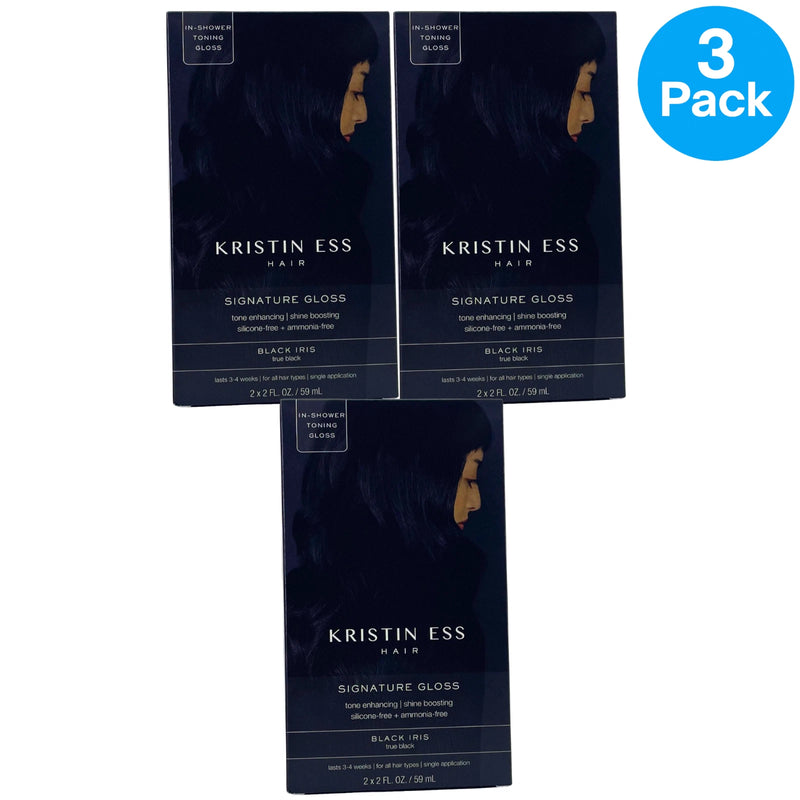 Kristin Ess Hair Signature Gloss In-Shower Toning Treatment Black Iris 3 Pack Ne