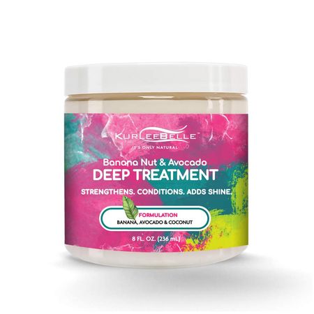 Kurlee Belle Banana Nut & Avocado Deep Treatment, 8 fl oz, All Hair Type, Moisturizing, Unisex
