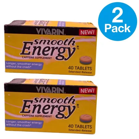 Vivarin Smooth Energy Extended-Release Caffeine 200mg - 40ct - Set of 2 Pack