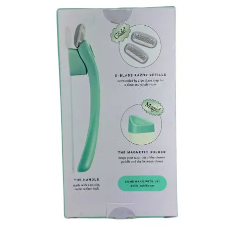 Billie Minty Starter Kit Razor with Magnetic Holder 7 Pack Bundle Set
