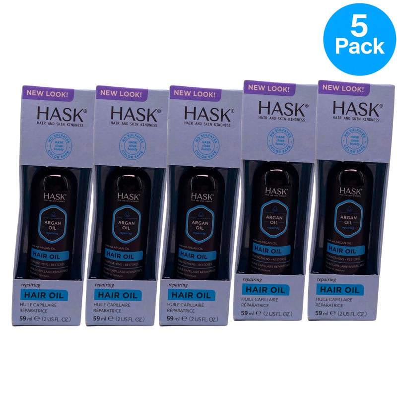 HASK Argan Oil Repairing Hair Oil 2 fl oz 5 Pack New