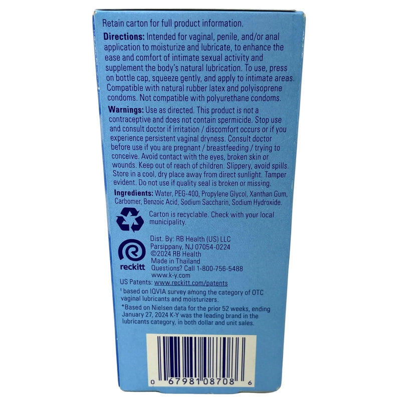 K-Y Liquid Water-Based Personal Lubricant 2.4 oz 2 Pack New