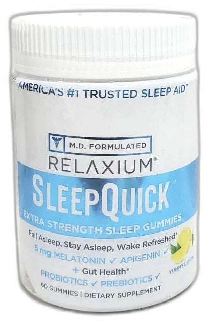 Relaxium SleepQuick Gummies Yummy Lemon 60 Count Sleep Exp 01/27 Pack of 2 New