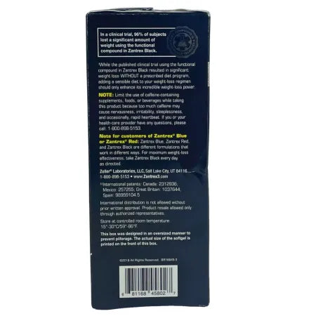 Zantrex Black Extreme Energy & Rapid Weight Loss Formula 84 Softgels Set 10-2026
