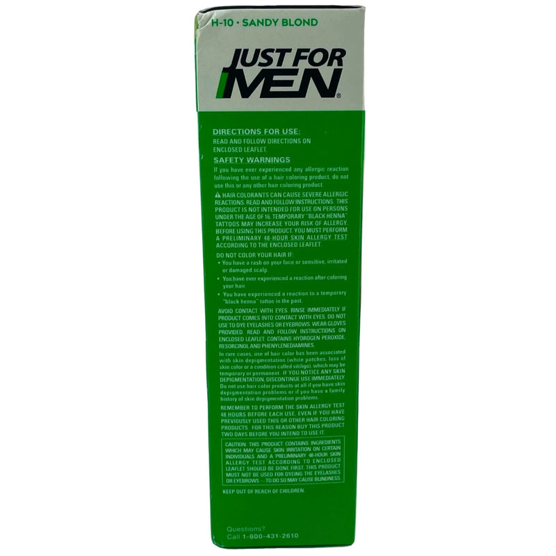 Just For Men Shampoo-In Color Haircolor H-10 Sandy Blond Gray Coverage 3 Pack